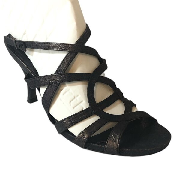 DONALD J. PLINER Asby Heels Women's Size 7 Bronze Strappy Open Sandals Slingback - Picture 11 of 11